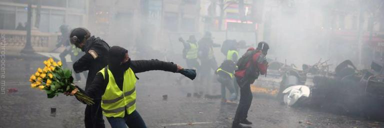 Les manifestants gilets jaunes pensent printemps