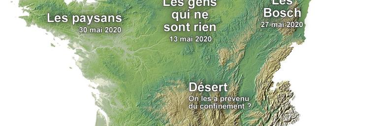 La carte du déconfinement français suite à l'épidémie de Coronavirus
